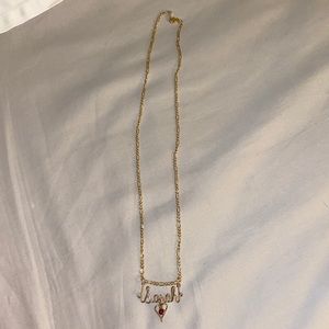 Gold Chain Necklace, “Sarah” Pendant with Heart